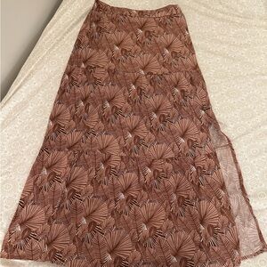 Elegant Brown Patterned Women's Skirt